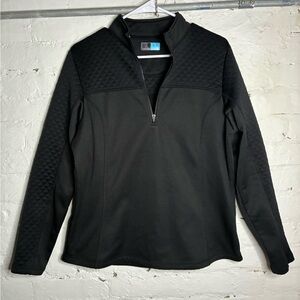 PGA Tour Women’s Black Quilted Quarter-Zip Golf Pullover - Size L